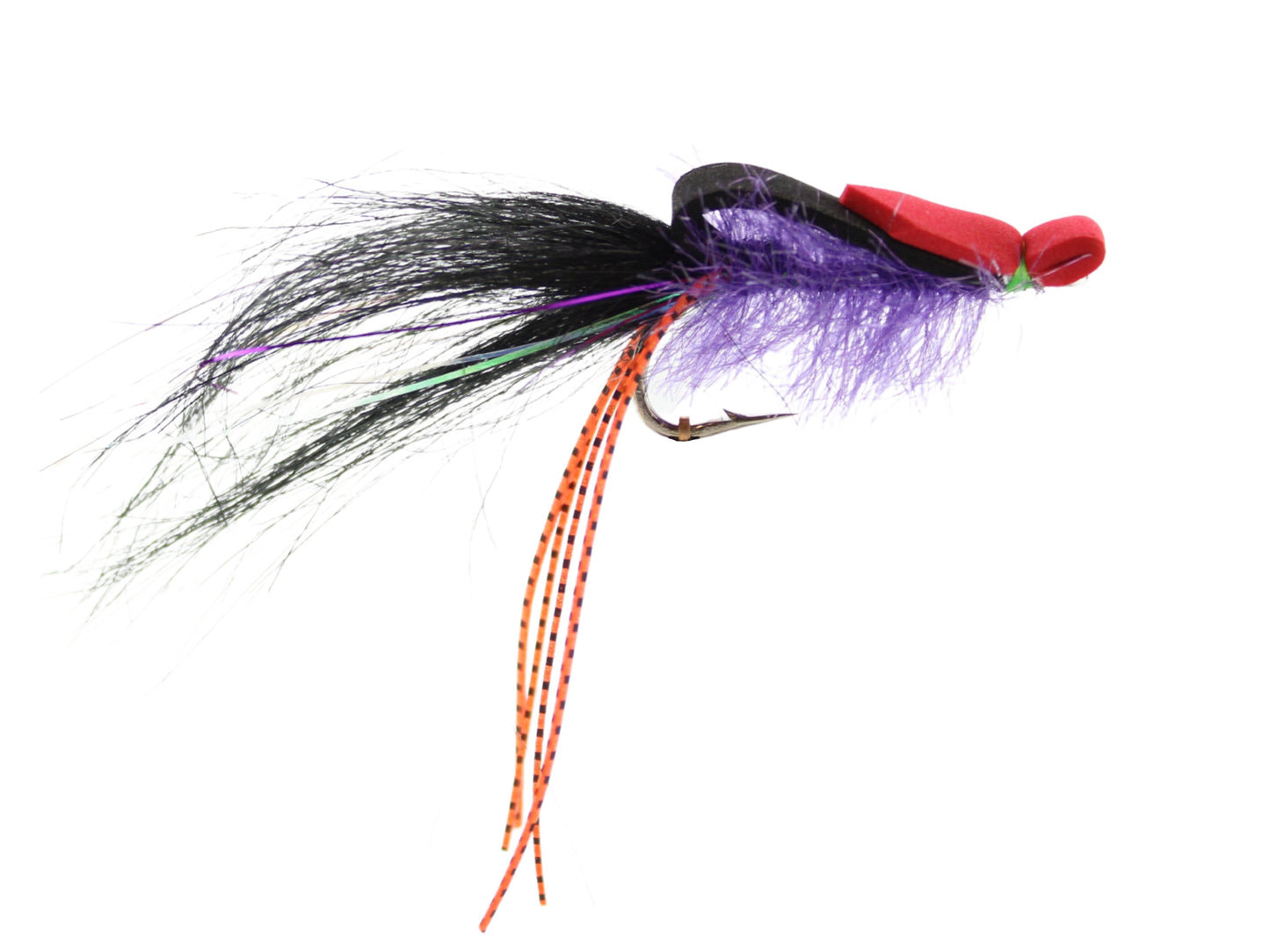 Wild Water - Purple, Black and Red Saltwater EP Foam Fly, size 2/0, Qty. 2