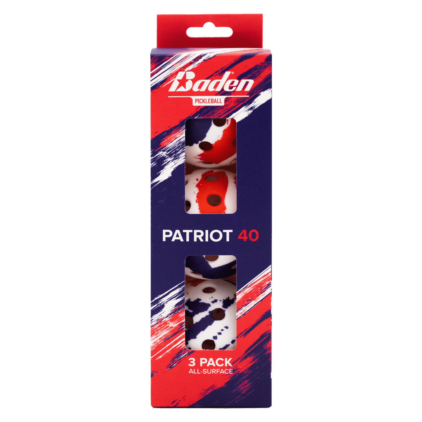 Baden Sports Patriot 40 Pickleball 3-Pack