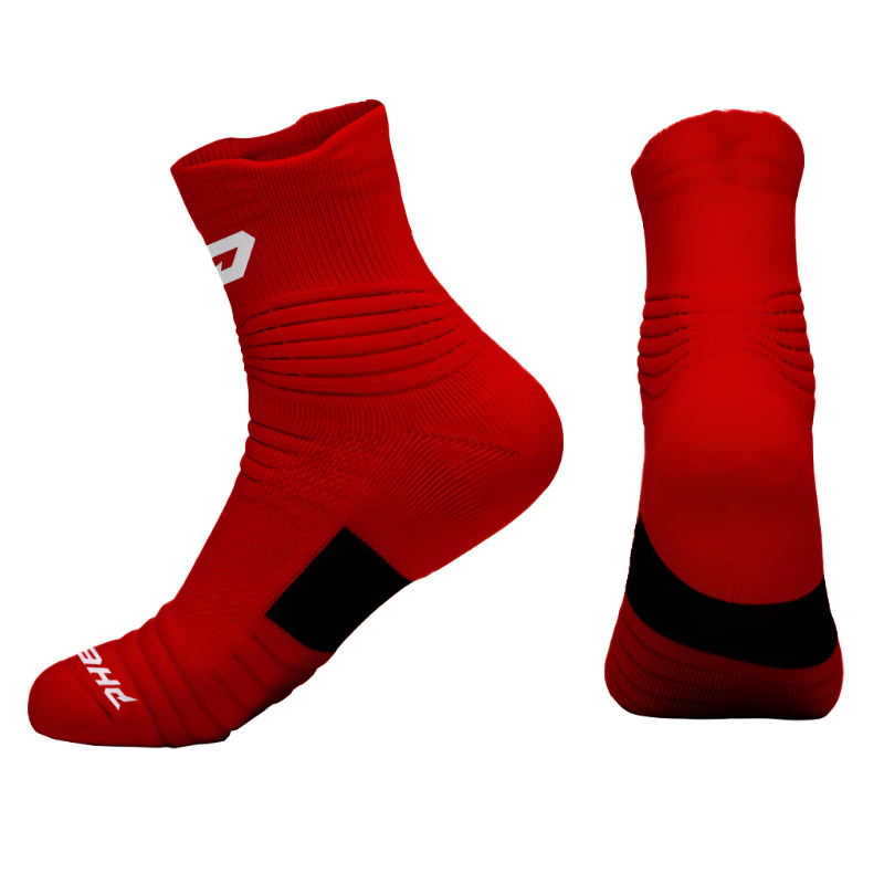 Phenom Elite Quantum Knit Lite Quarter Performance Socks - Red