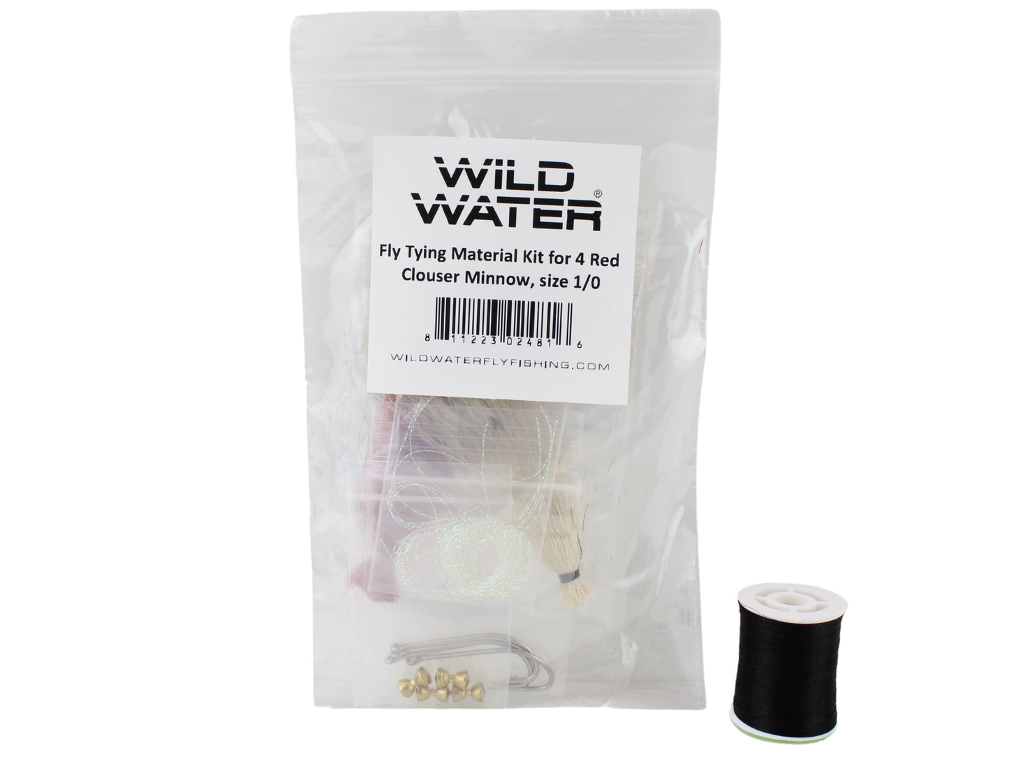 Wild Water - Fly Tying Material Kit, Red Clouser Minnow
