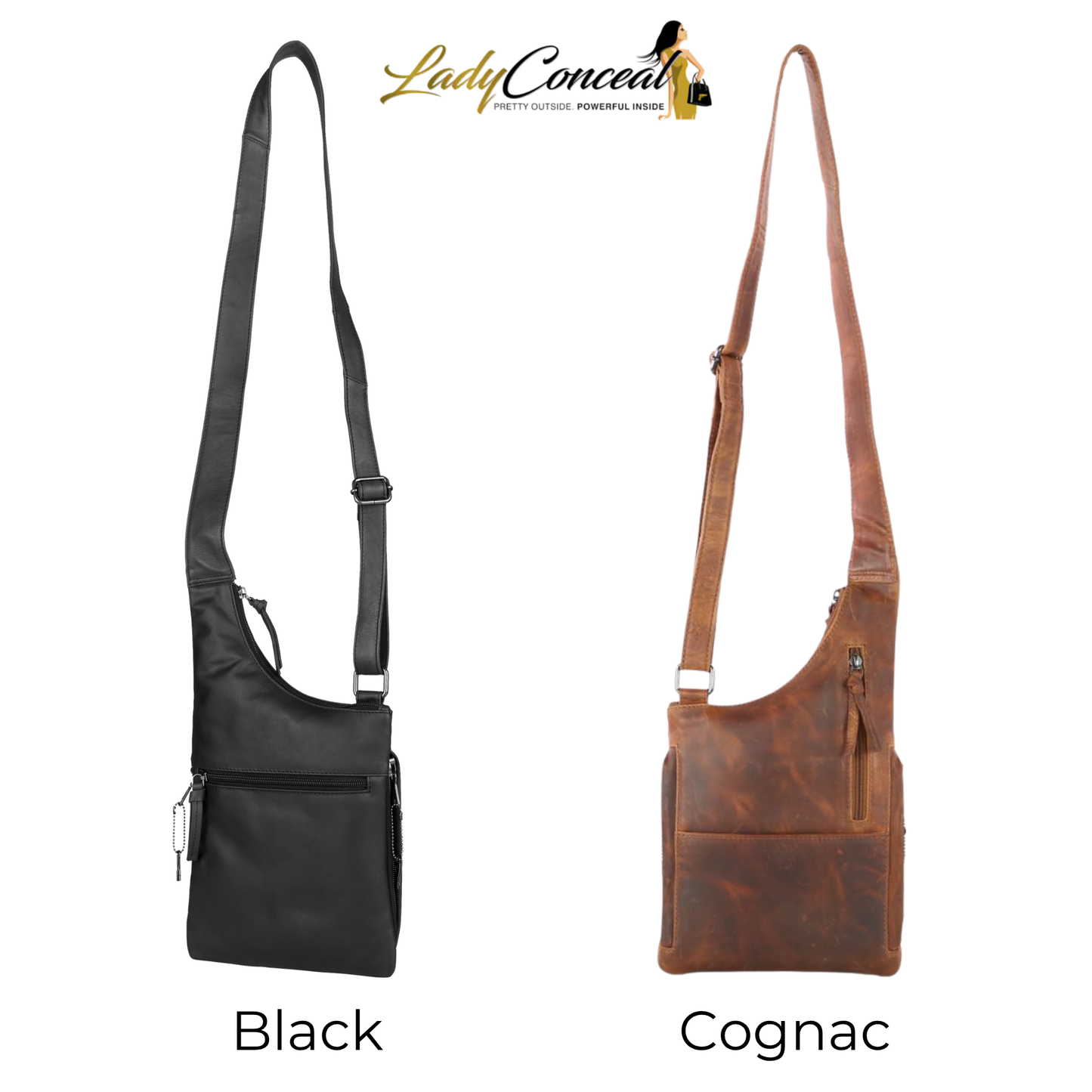 Concealed Carry Unisex Remi Leather Crossbody by Lady Conceal