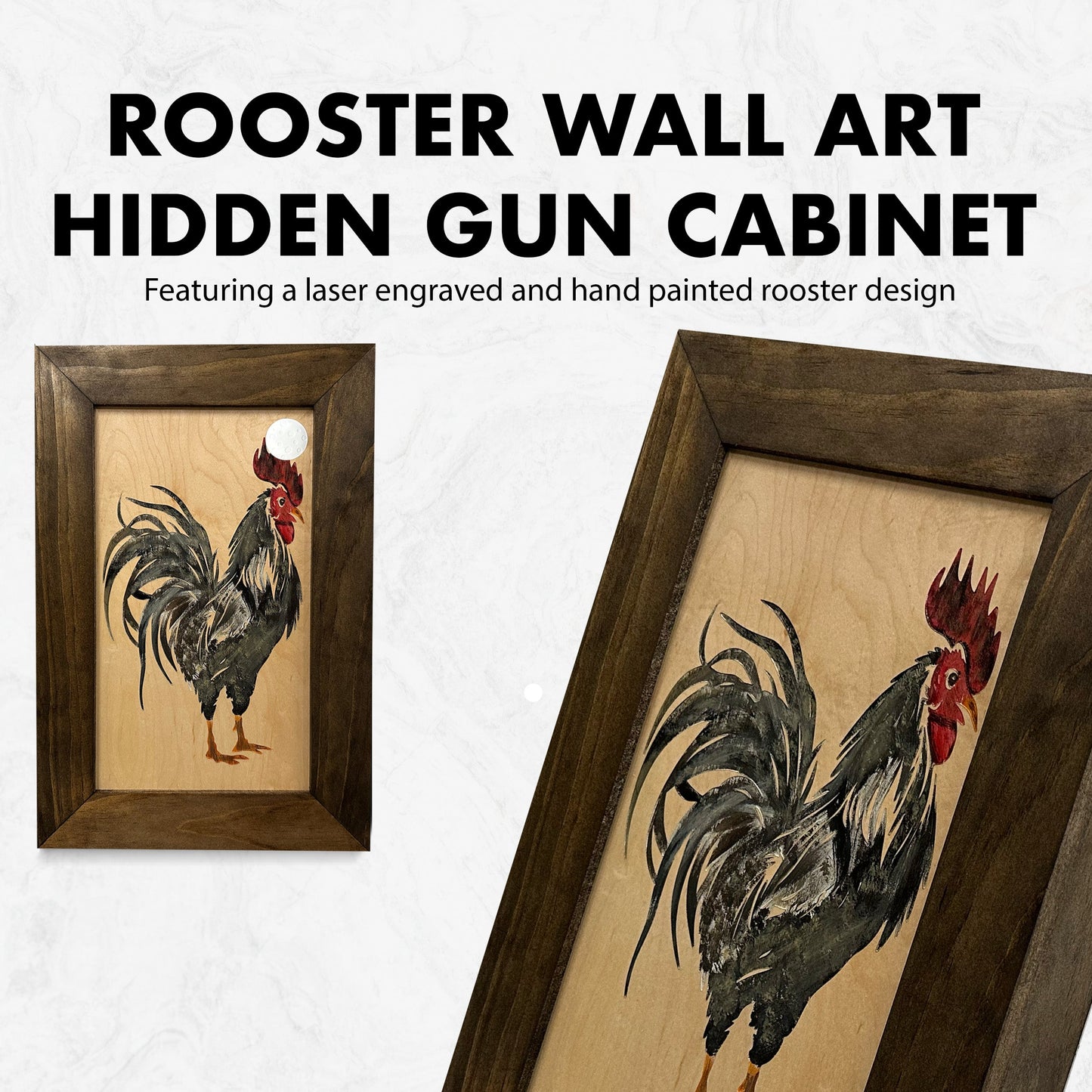 Bellewood Designs - Hidden Gun Cabinet Farmhouse Rooster