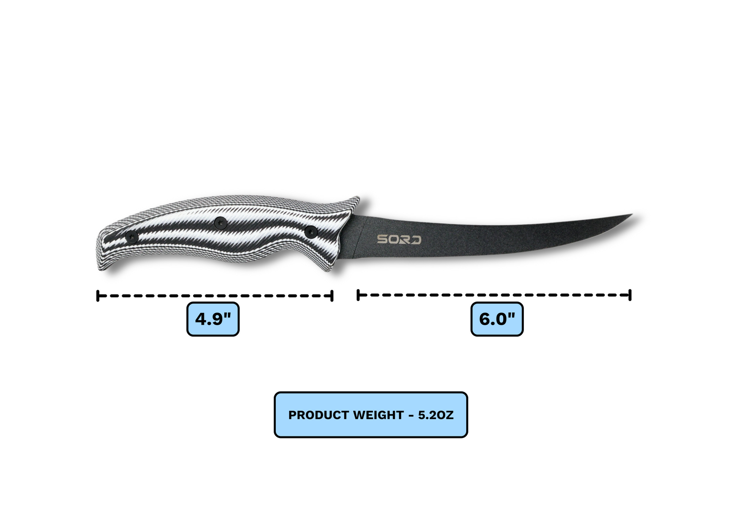 SORD Fishing 6" FILLET KNIFE - FLEXY