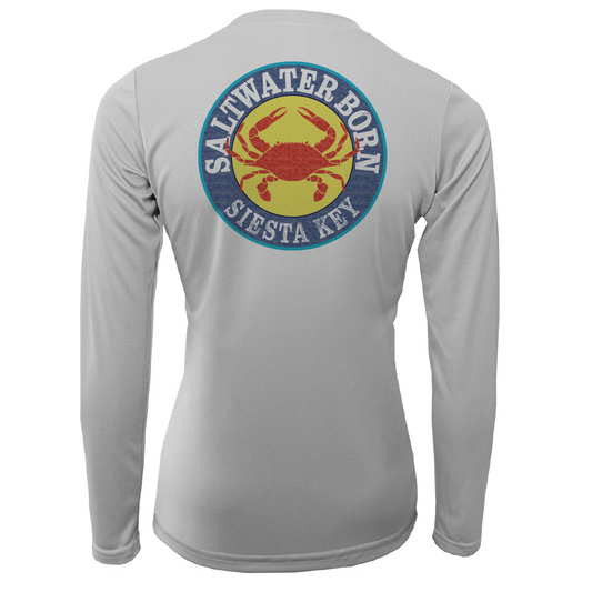 Saltwater Born Siesta Key Steamed Crab Women's Long Sleeve UPF 50+ Dry-Fit Shirt