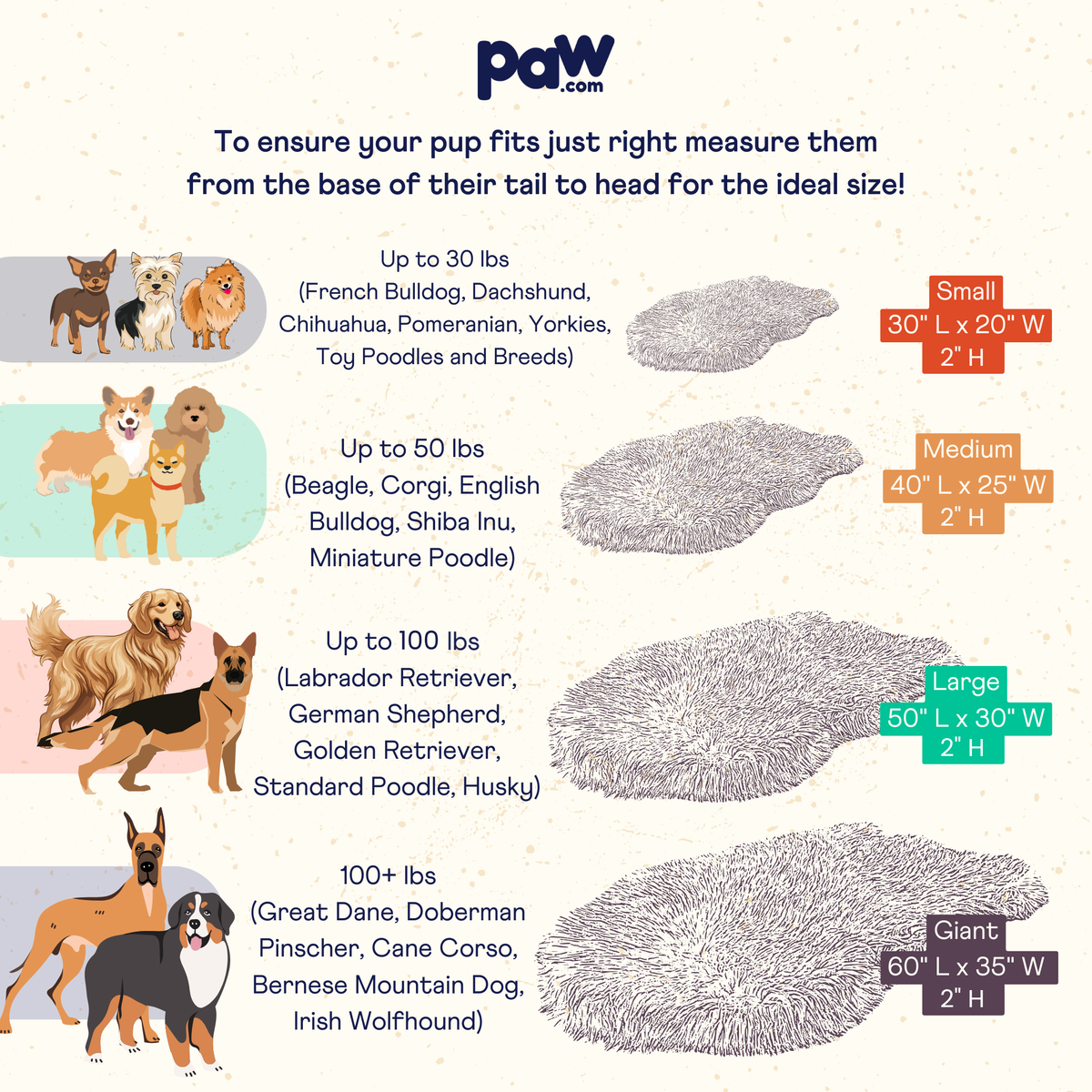 PupRug by Paw.com™ Faux Fur Orthopedic Dog Bed - Curve Sable Tan