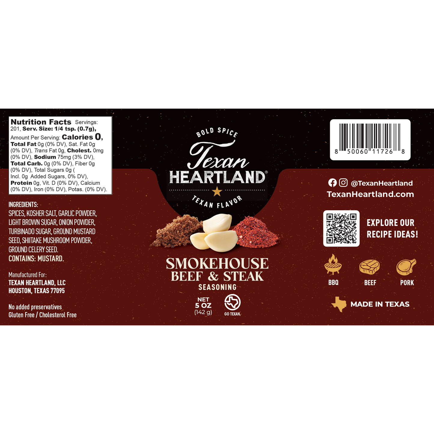 Texan Heartland Smokehouse Beef & Steak Seasoning