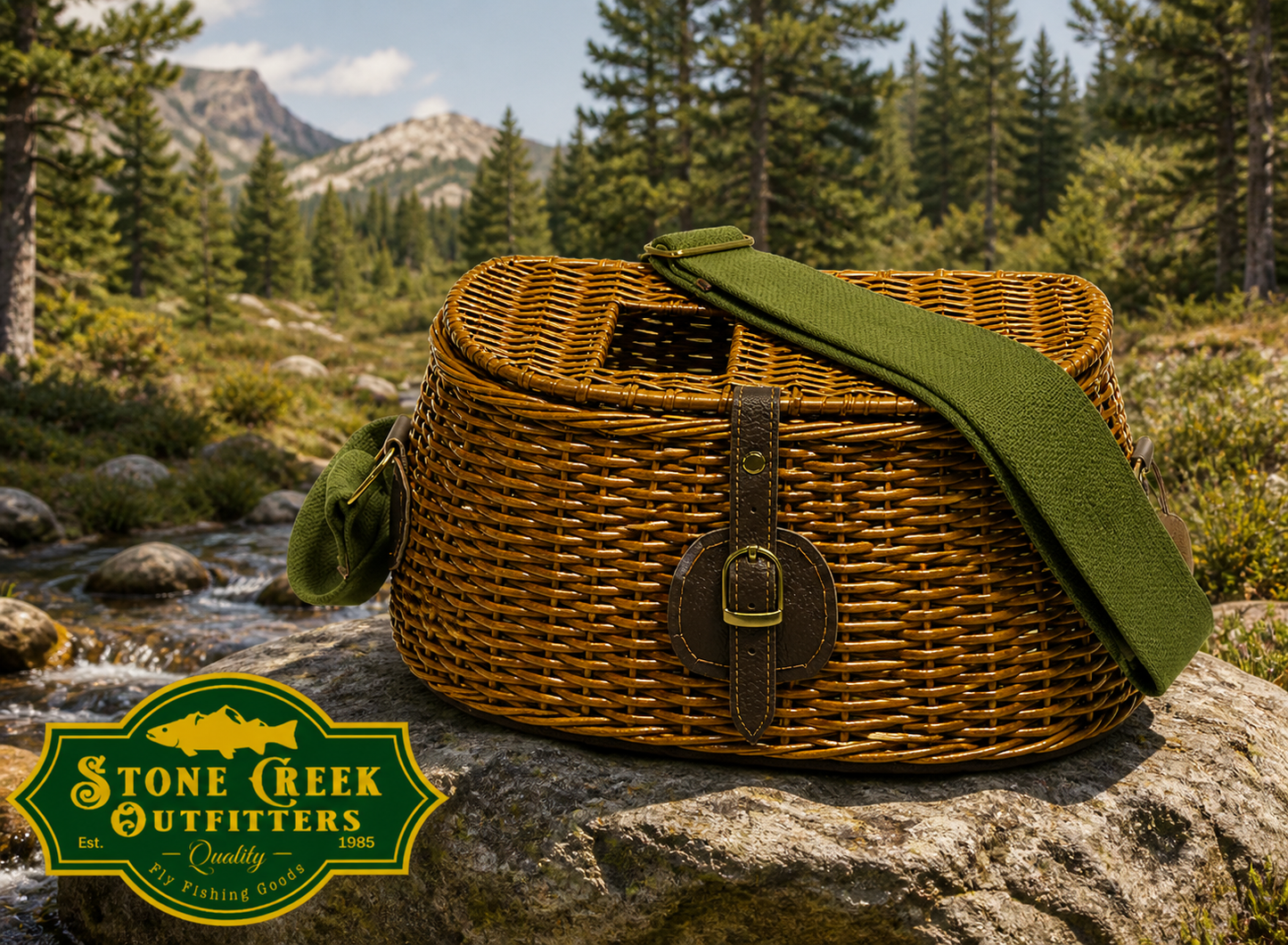 Stone Creek Standard Split Willow Creel w/ Strap
