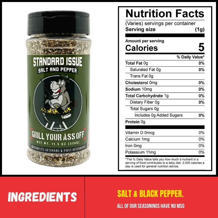 Grill Your Ass Off Standard Issue Salt & Pepper