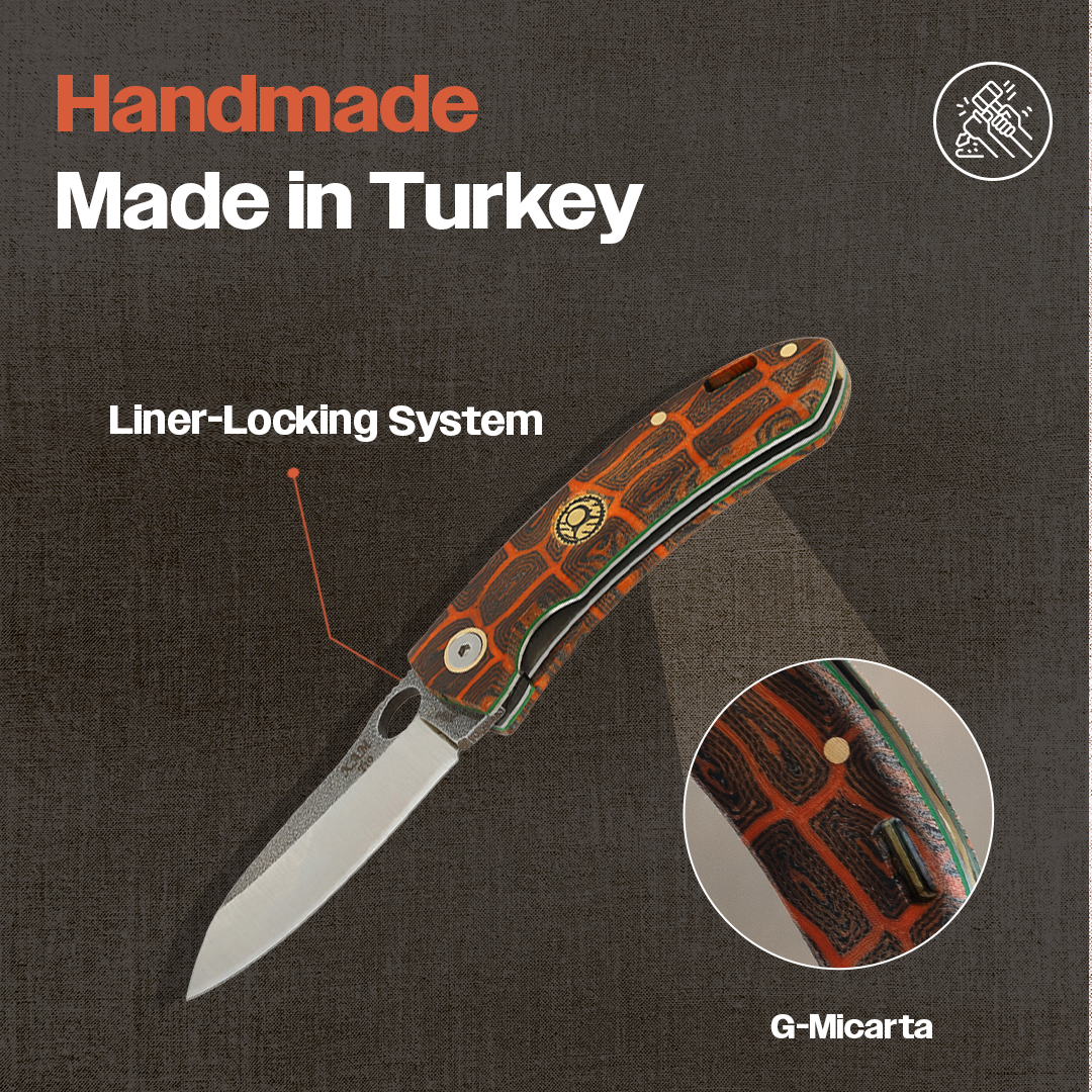 Kam Knife - T10 - Orange G Micarta Handle - Pocket Knife