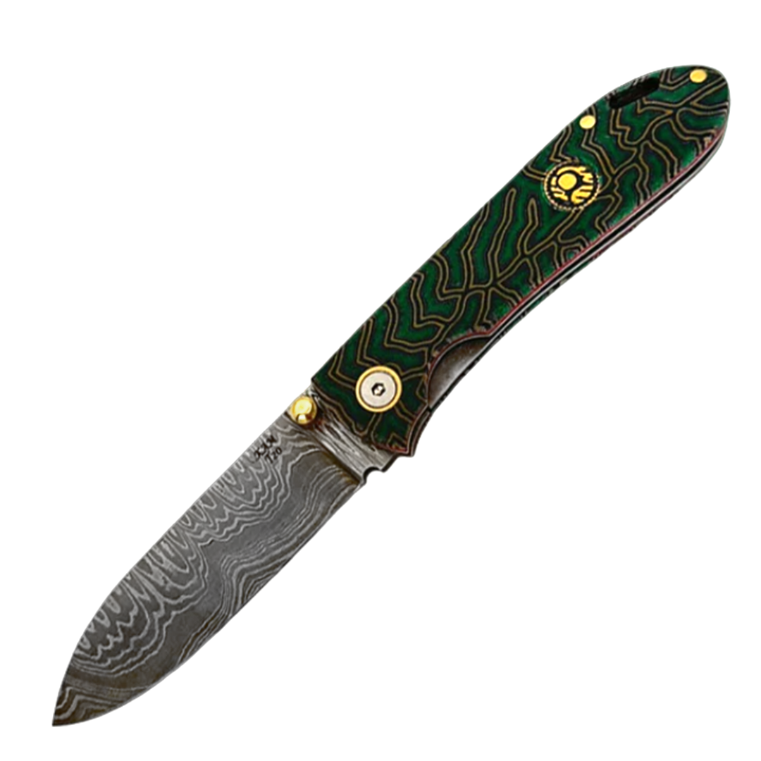 Kam Knife – T20 - Green G Micarta Handle - Pocket Knife