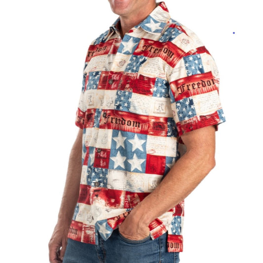 The Flag Shirt Men's Freedom Patriotic Hawaiian Shirt