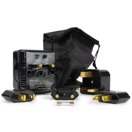 Miami Carry On Step-down Travel Voltage Converter and Adapter Kit with Pouch