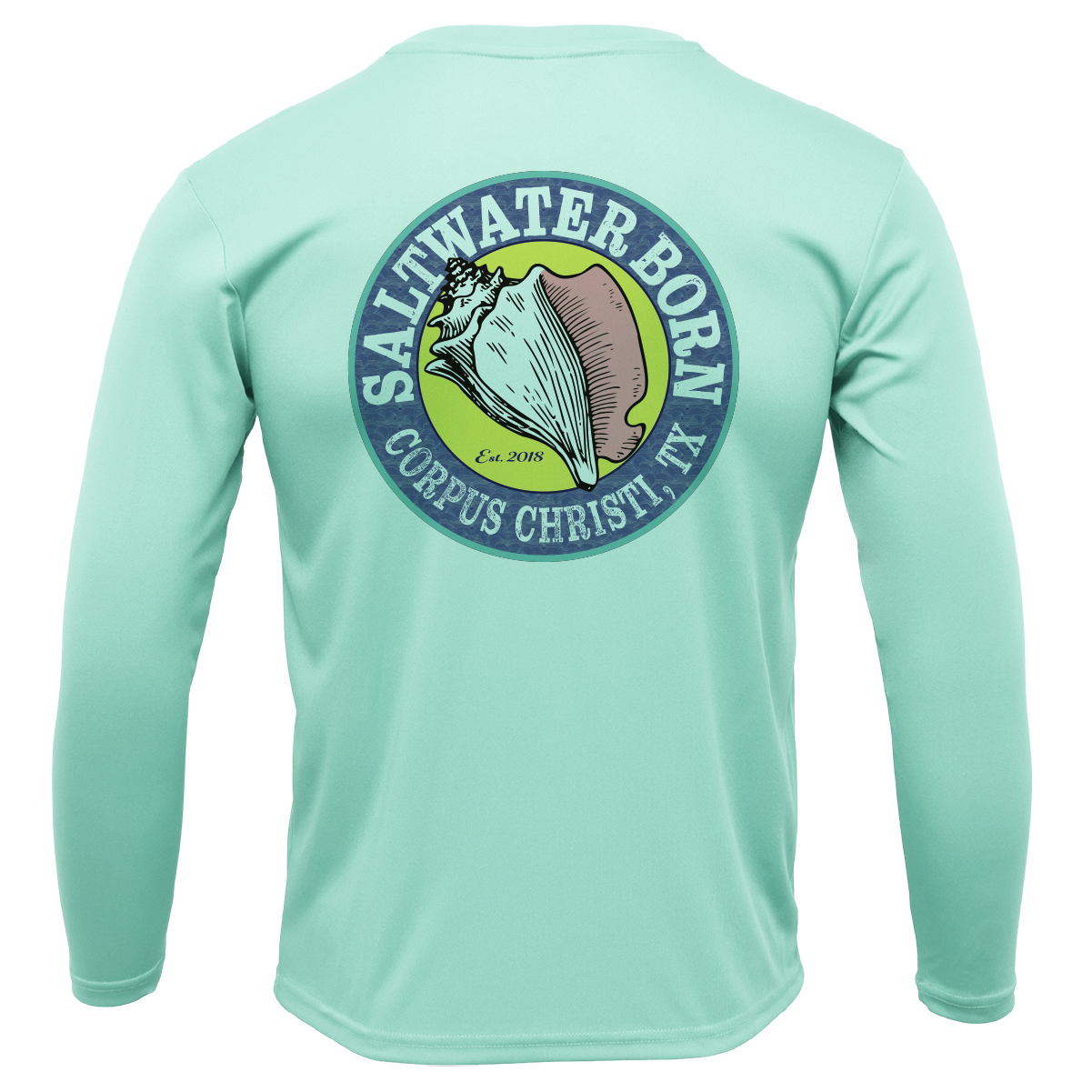 Saltwater Born Corpus Christi, TX Flag Long Sleeve UPF 50+ Dry-Fit Shirt