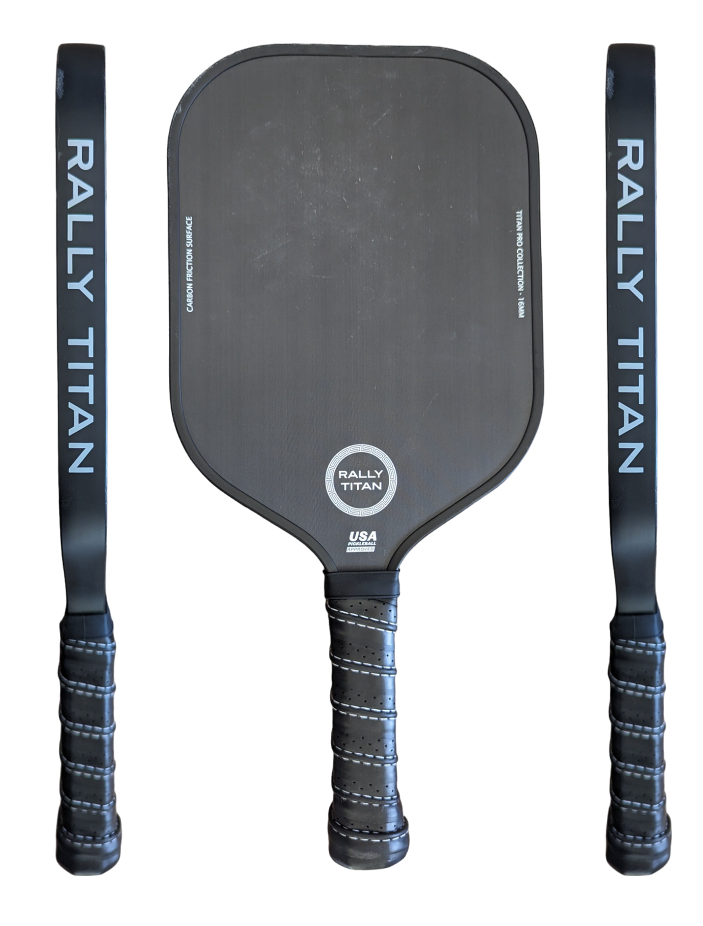 Rally Titan Pickleball Titan Pro Control | 16MM | T700 Titan Carbon Friction Surface | Textured Surface | Black
