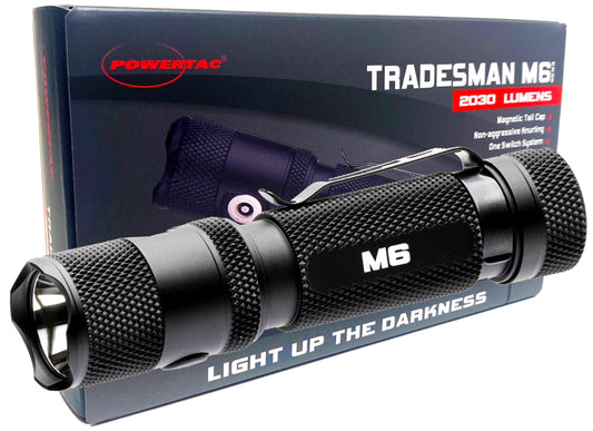 Powertac - Tradesman M6-GEN3 - 2,030 Lumen Magnetic Tail Cap EDC Light