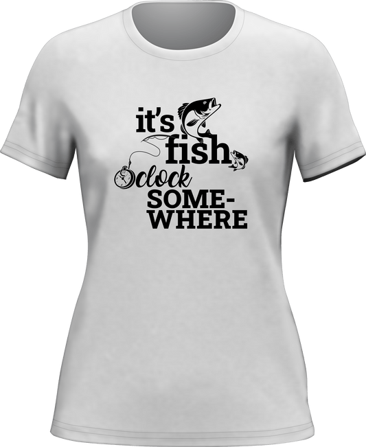 Outdoorzees Its Fishing O'clock T-Shirt for Women