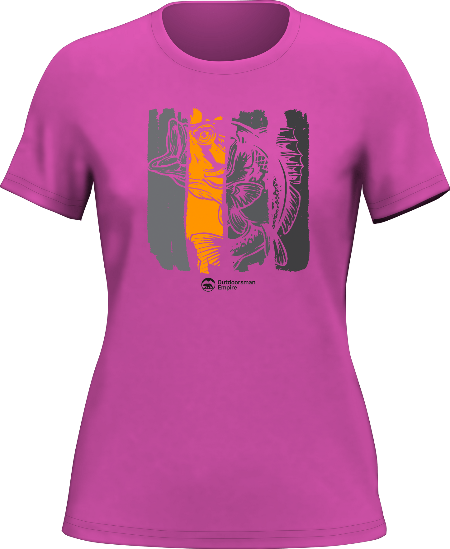 Outdoorzees Fishing Grunge Bars T-Shirt for Women