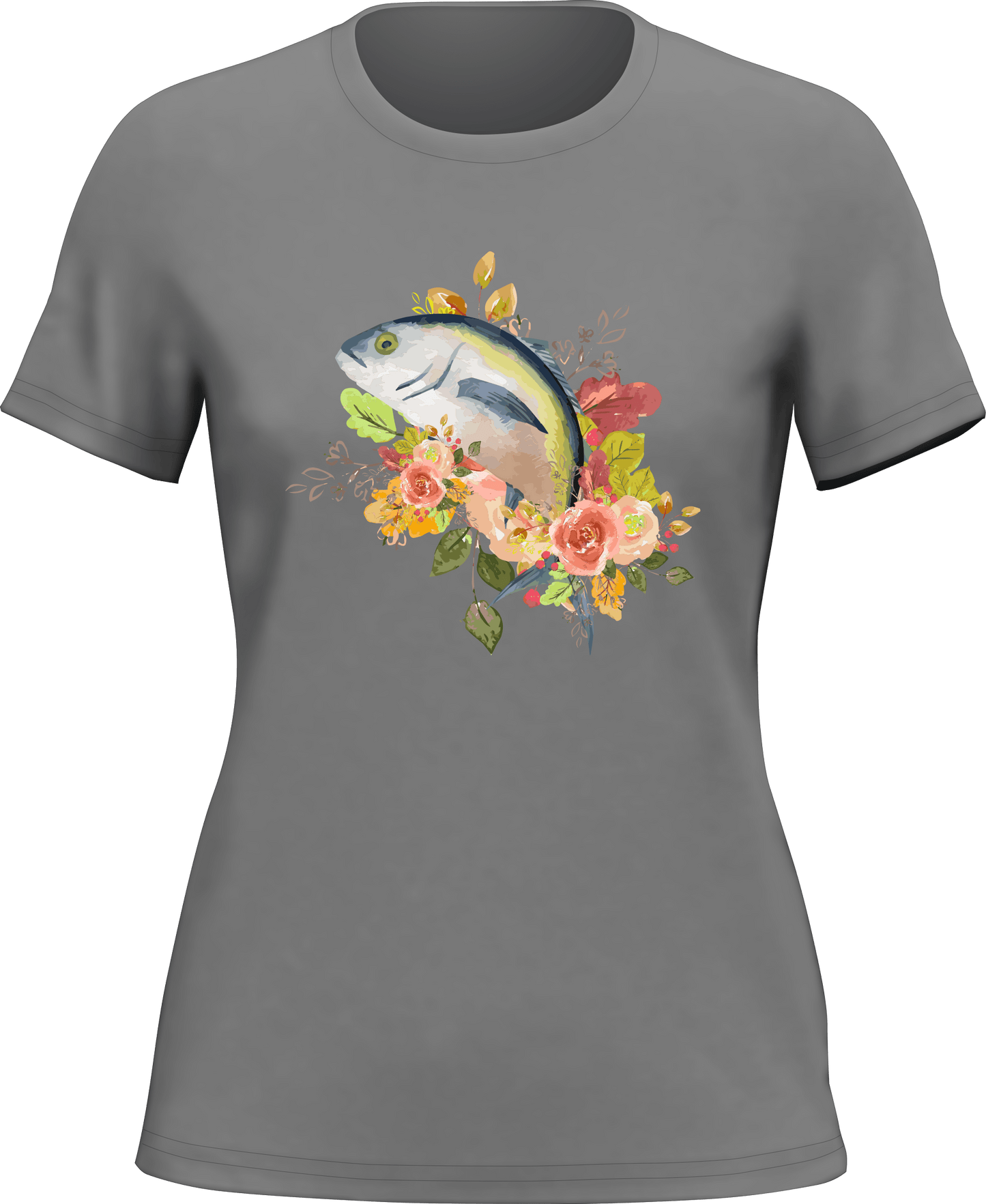 Outdoorzees Fishing Flower T-Shirt for Women