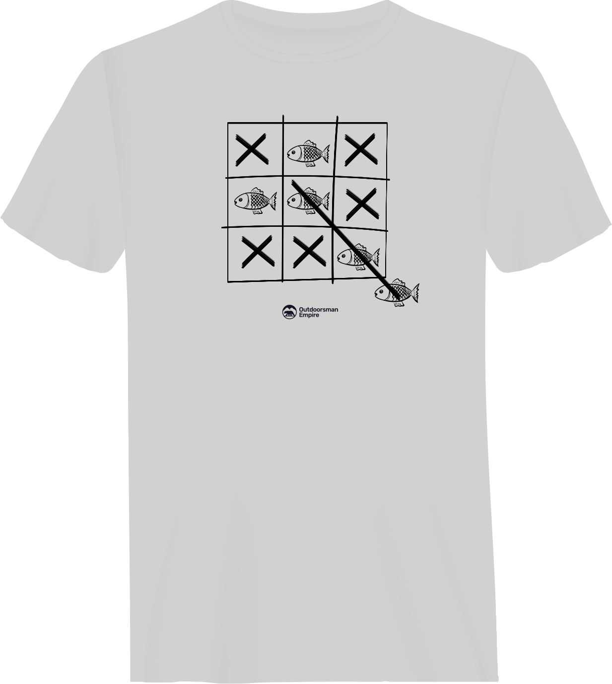 Outdoorzees Fish Tick Tack Toe Man T-Shirt