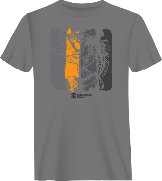 Outdoorzees Fishing Grunge Bars Man T-Shirt
