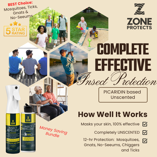 Zone Protects Insect Repellent, Picaridin, Unscented Mistosol + Refill Combo