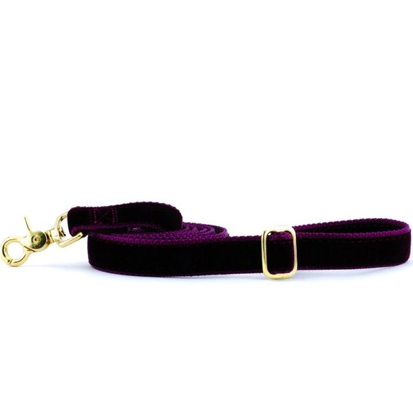 2 Hounds Design Burgundy Velvet Dog Leash