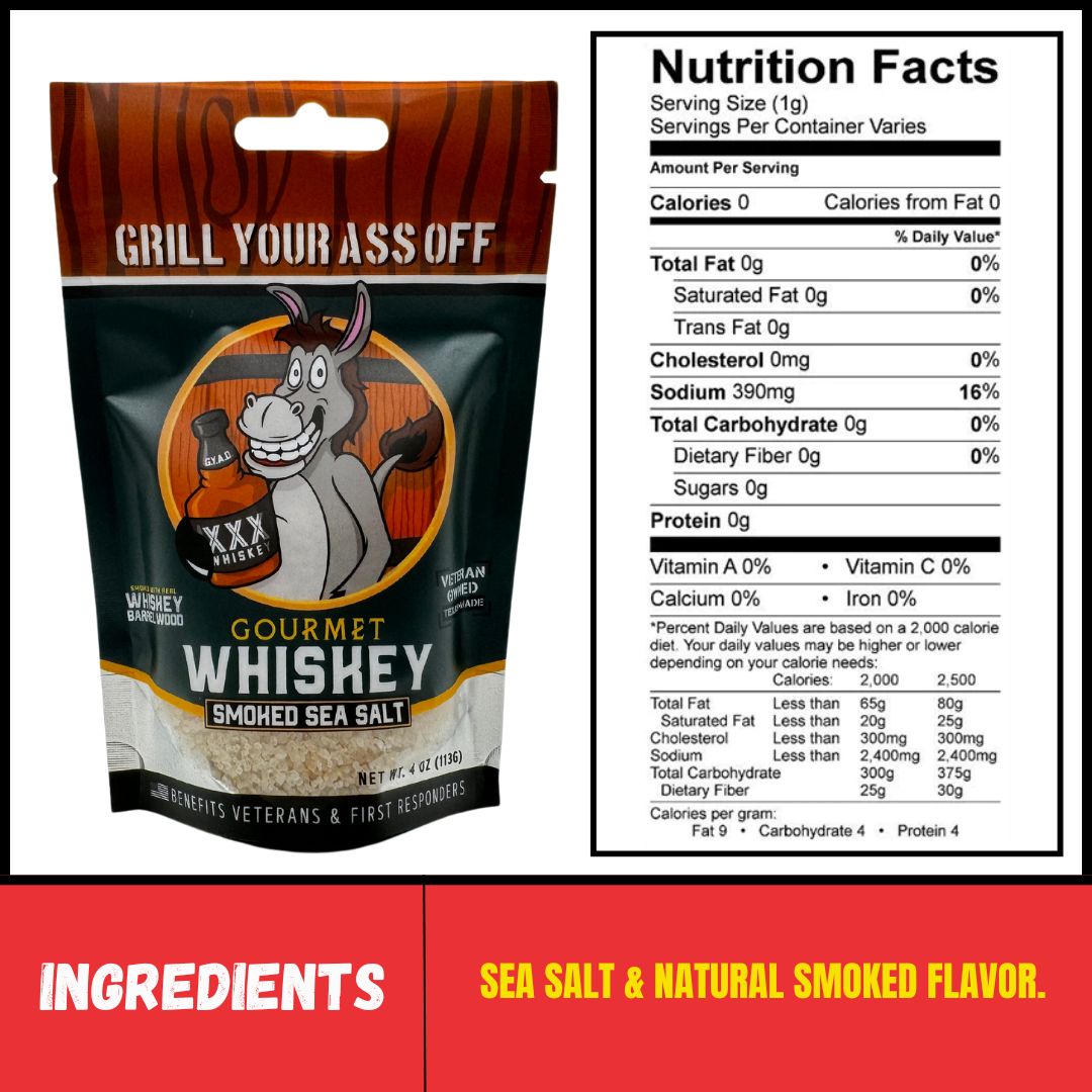 Grill Your Ass Off Gourmet Whiskey Smoked Sea Salt