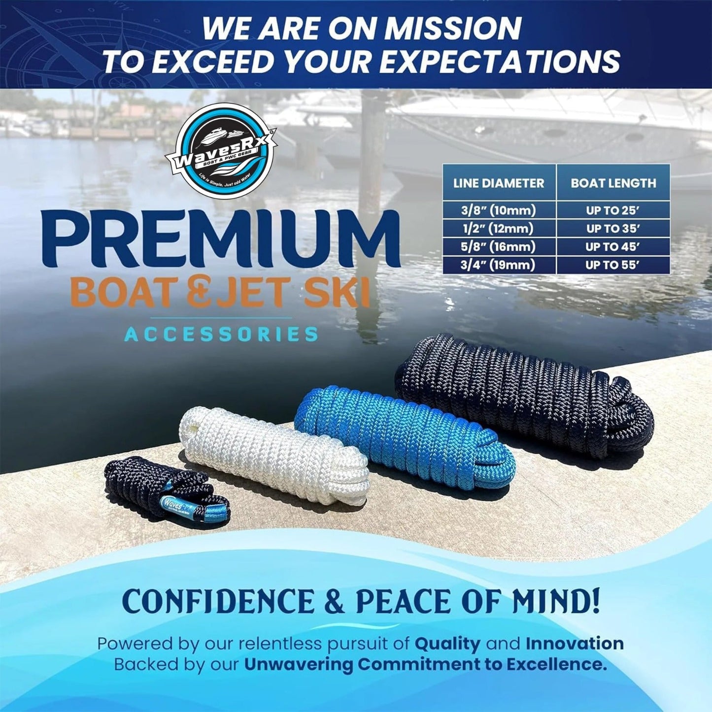 WavesRx 1/2” X 20’ DOCK LINES