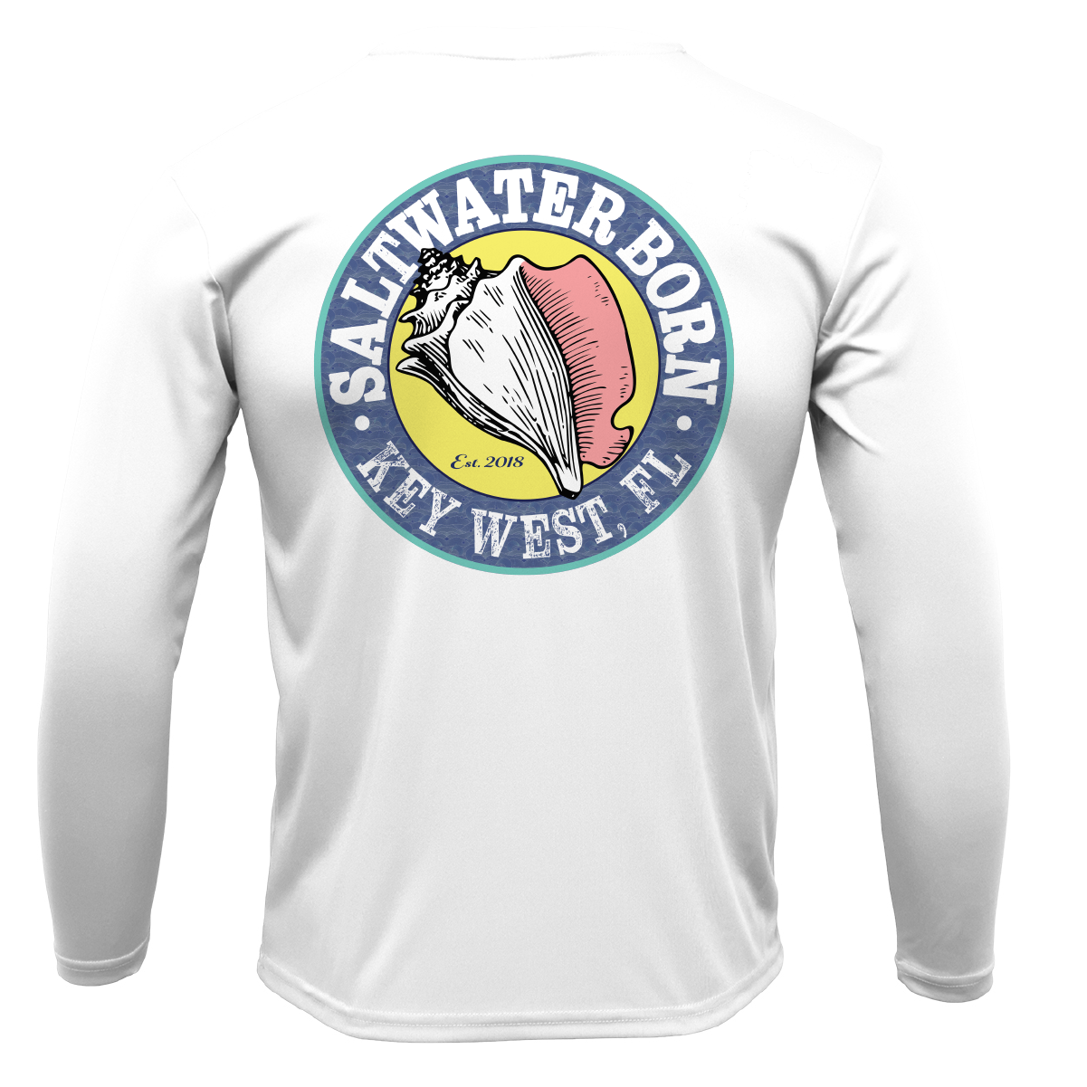 Saltwater Born Key West, FL Saltwater Born Linear Logo Long Sleeve UPF 50+ Dry-Fit Shirt