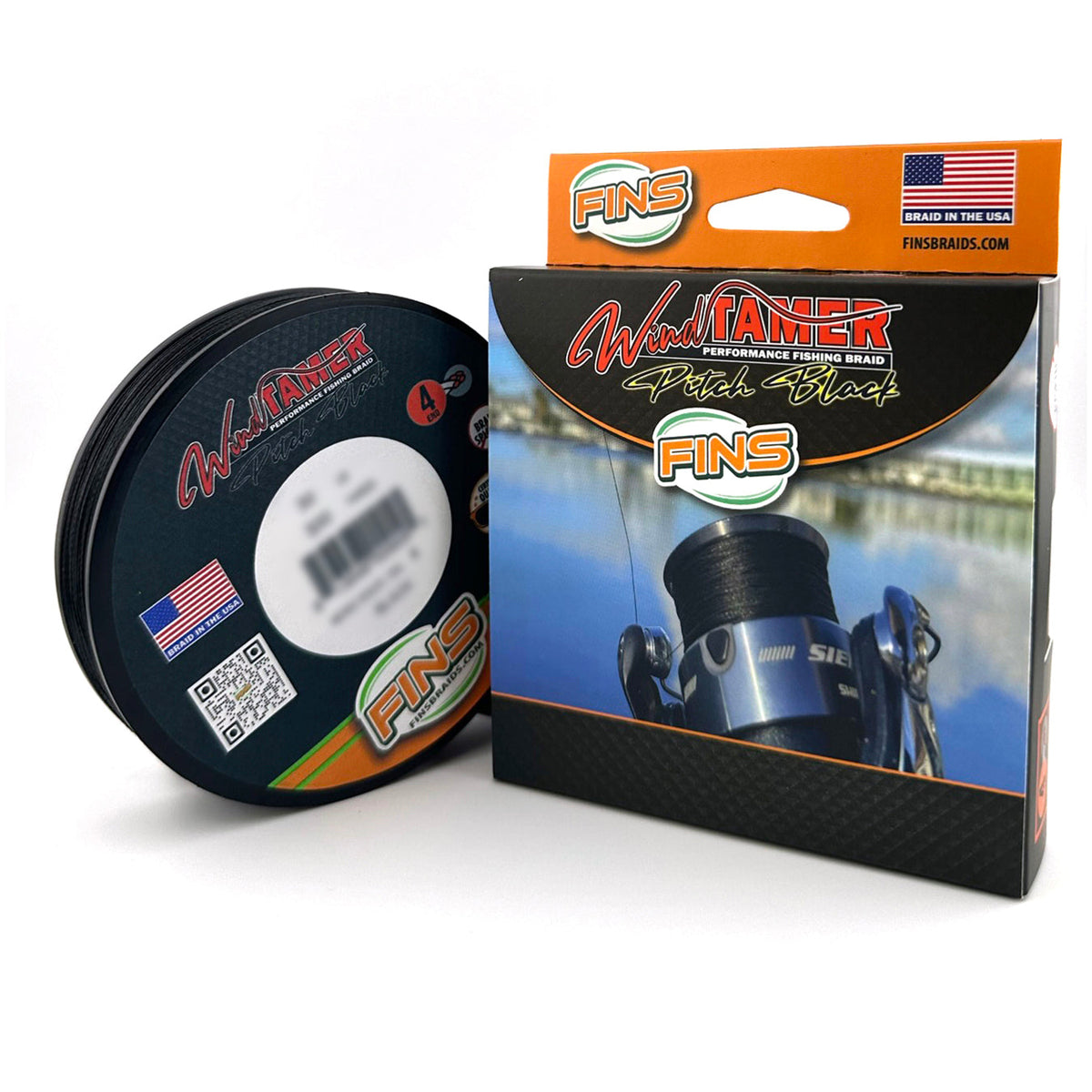 FINS Fishing Windtamer Pitch Black Braid