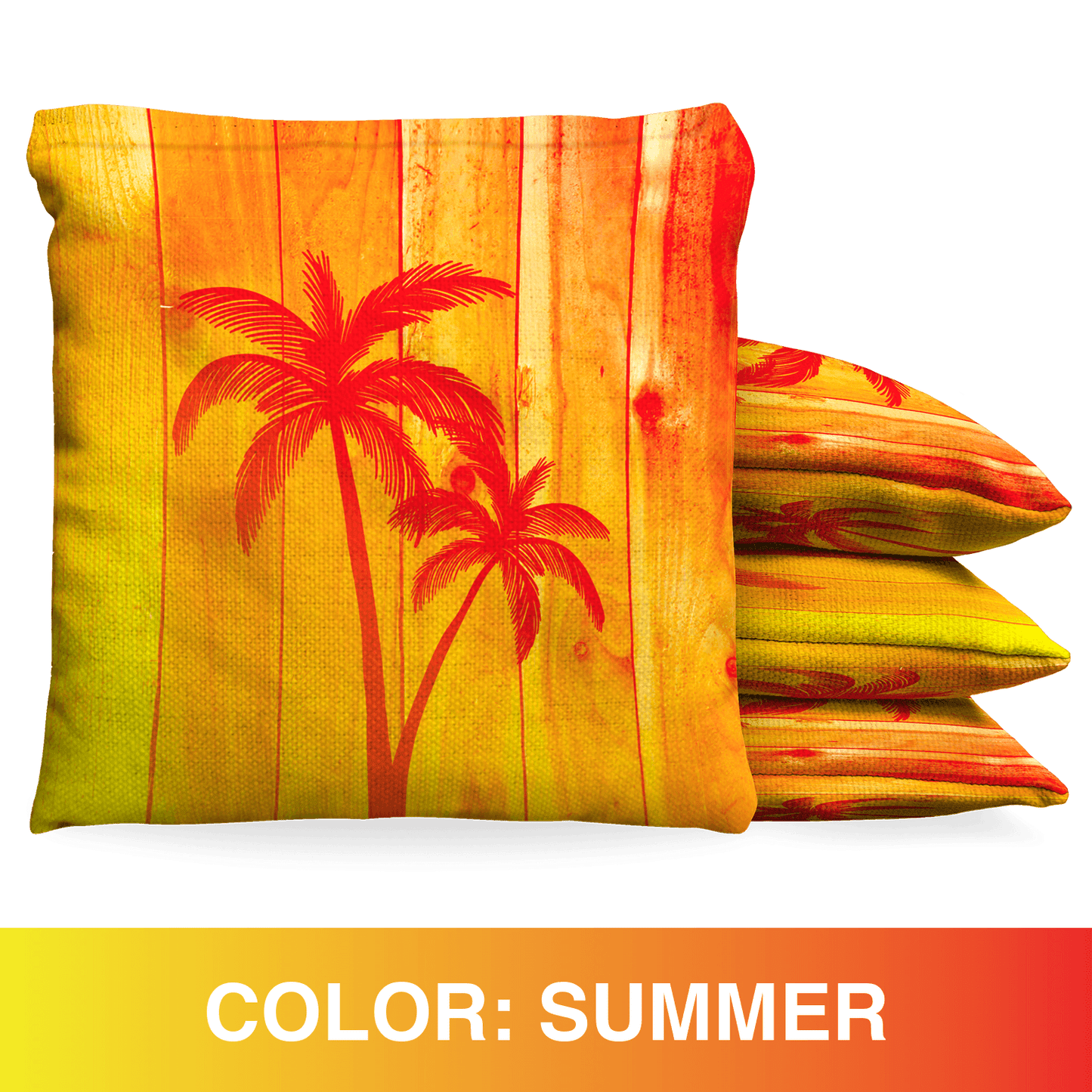 Baggo Woodgrain Watercolor Palms Cornhole Bean Bag Toss Bags (set of 8)