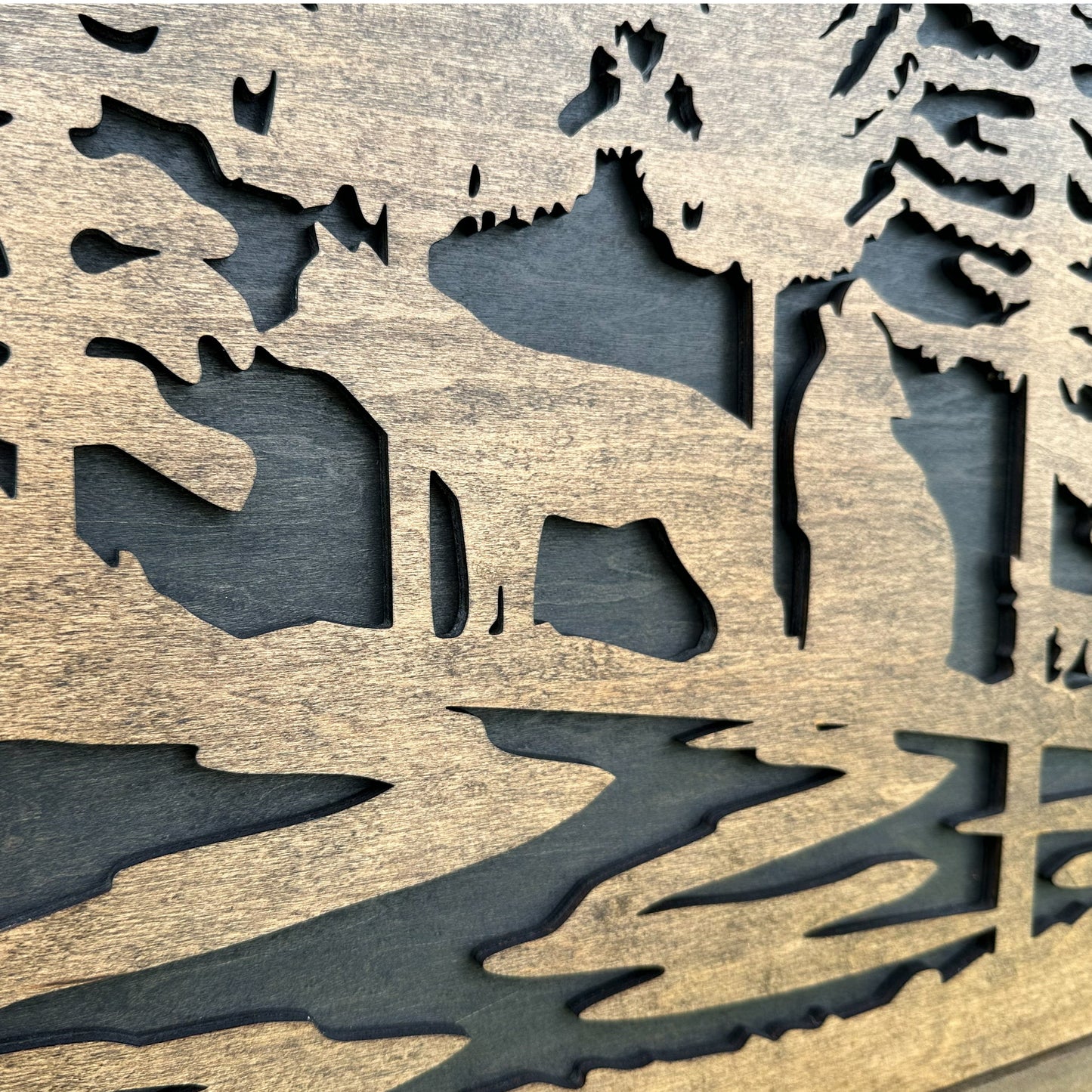 Bellewood Designs - Large Hidden Gun Storage Cabinet Wolf Scene Wall Decor - Wolves In The Woods