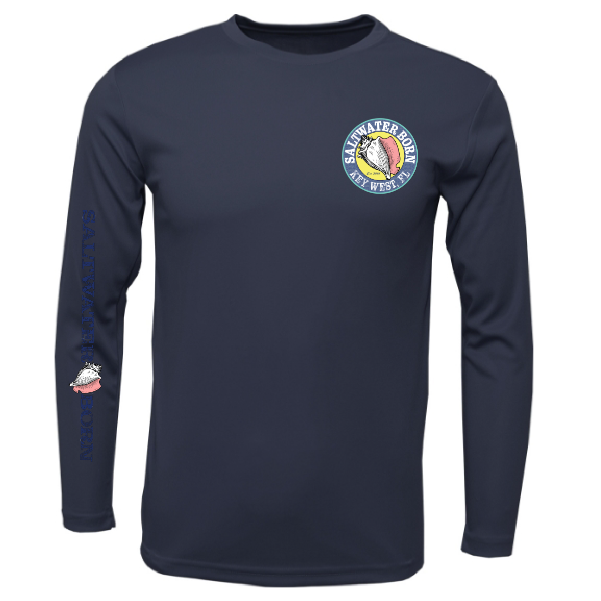 Saltwater Born Key West, FL Island Time Men's Long Sleeve UPF 50+ Dry-Fit Shirt