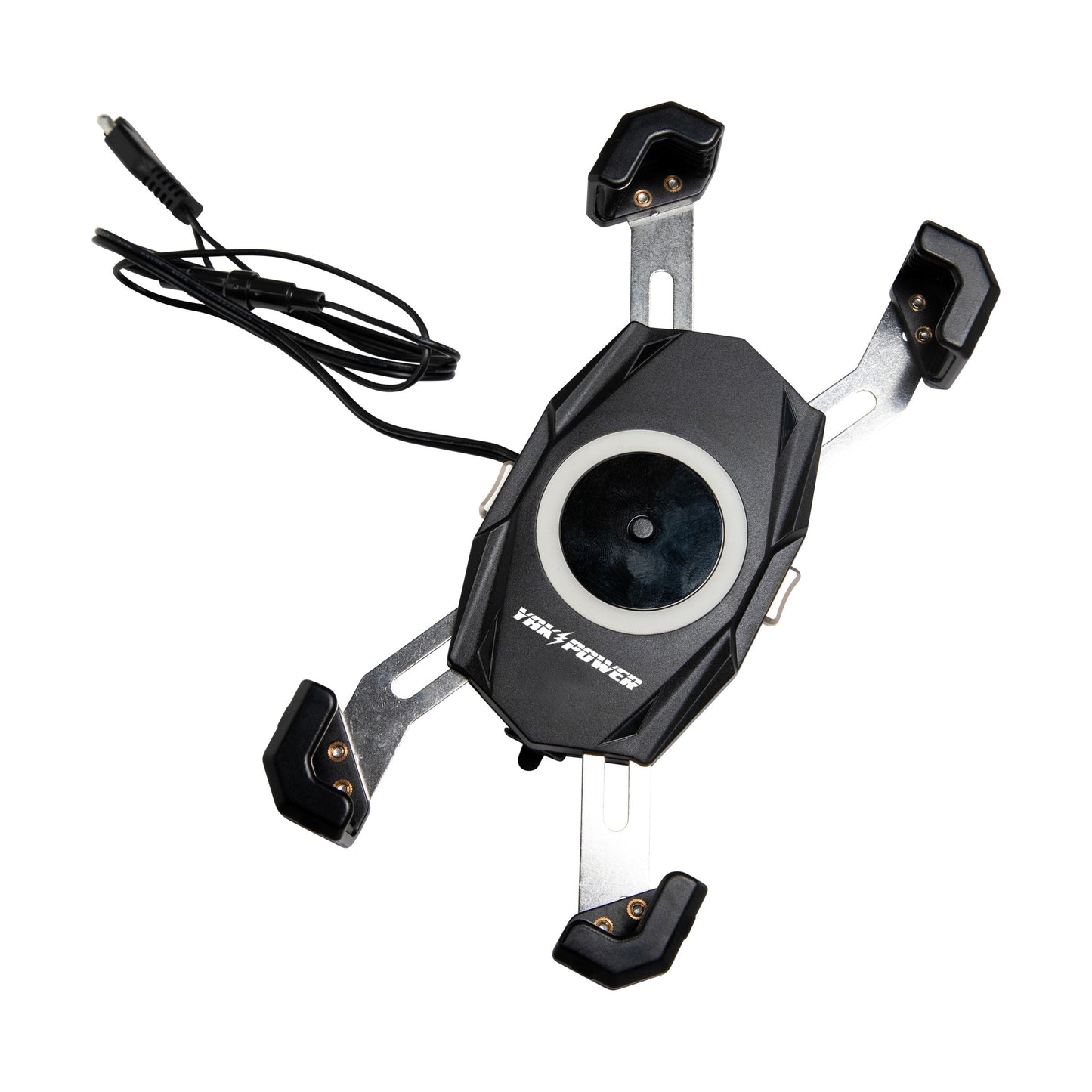 Yak Power YP-MPWC 12 Volt Mobile Phone Wireless Fast Charger (15W) | One Hand Operation | 360 Degree Adjustable Gooseneck Action Mount