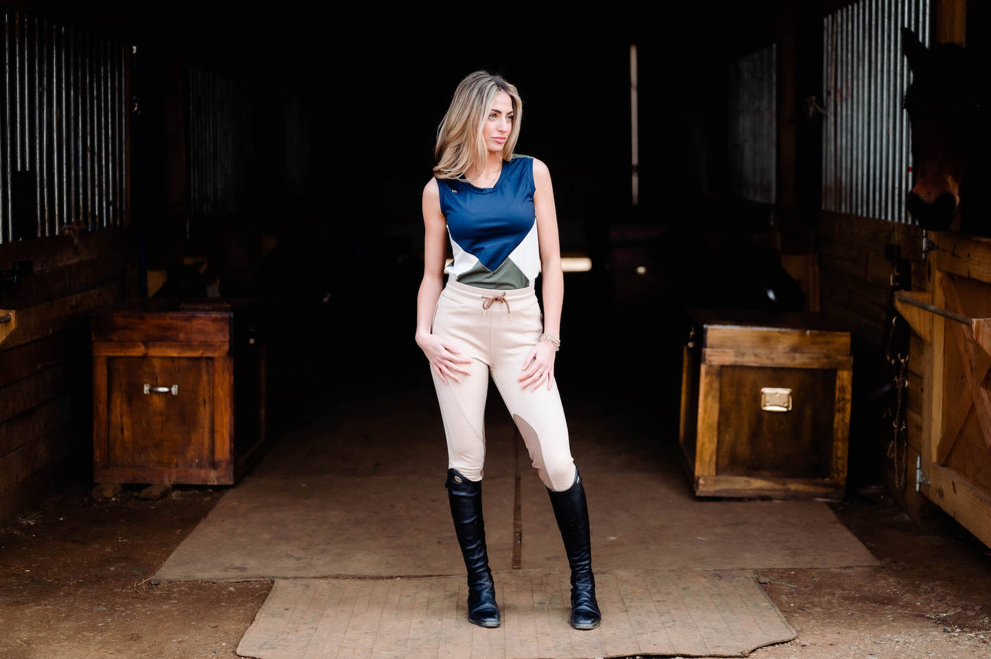 Redingote Jogger Knee Patch Breech - Tan