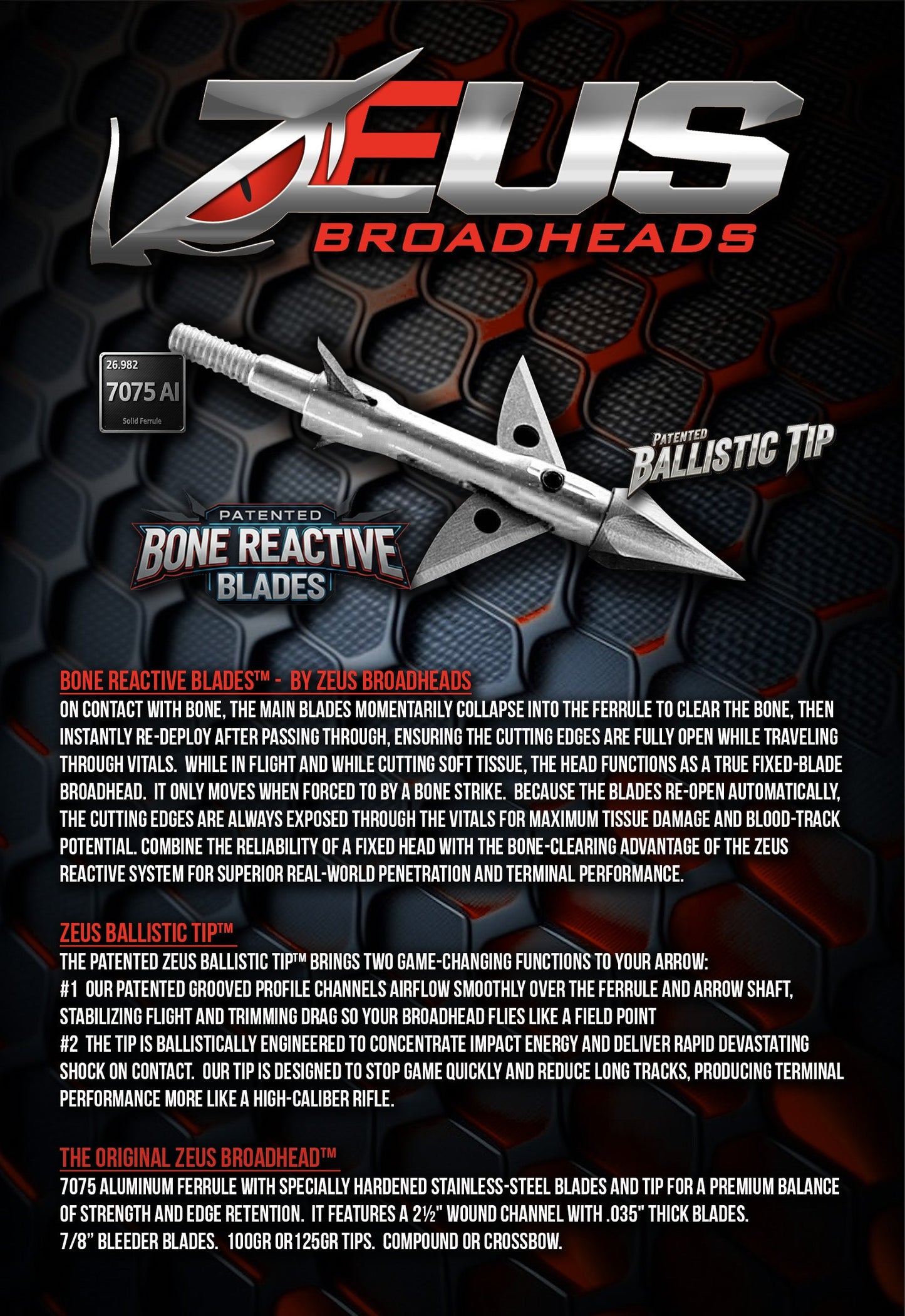 KILLZ ZEUS 100 GRAIN BROADHEADS (3 PACK)