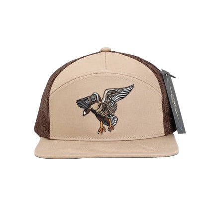 AF Waterfowl Specklebelly Pale Khaki & Brown 7 Panel Hat - Angler's Pro Tackle & Outdoors