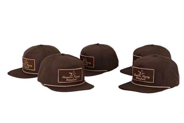 AF Waterfowl Throwback Vintage Rope Hat Brown with Patch and Tan Rope - Angler's Pro Tackle & Outdoors
