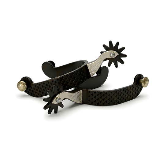 AJ Tack Black Rasp Western Spurs for Men