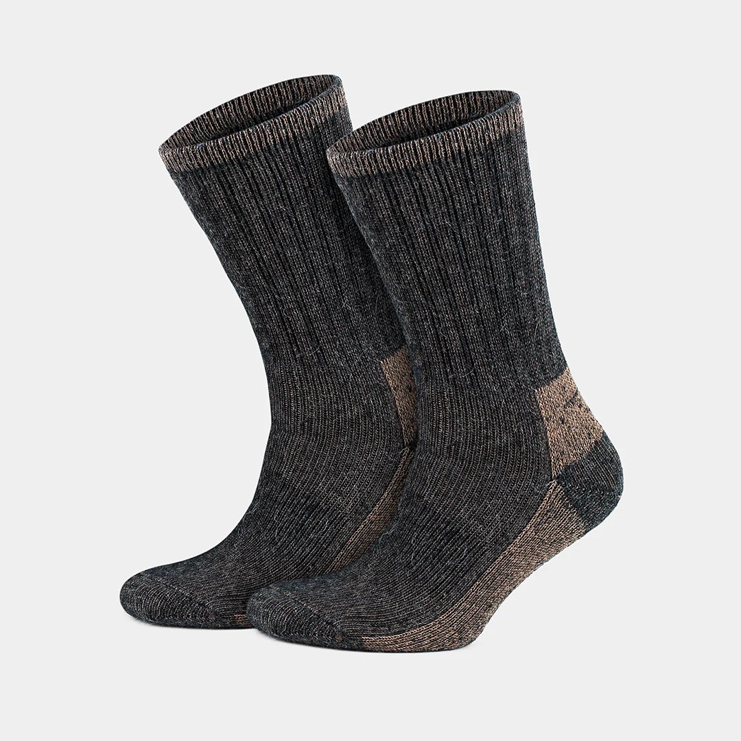 GoWith Thermal Warm Terry Lined Alpaca Hiking Boot Socks for Men & Women - Optic Effect