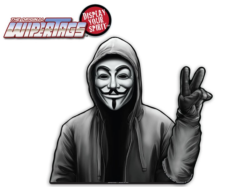 Anonymous Hactivist Peace Waving WiperTags - Angler's Pro Tackle & Outdoors