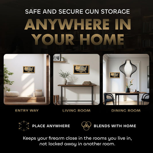 Bellewood Designs - Dont Tread On Me Secure Wall-Mounted Gun Cabinet (Union)