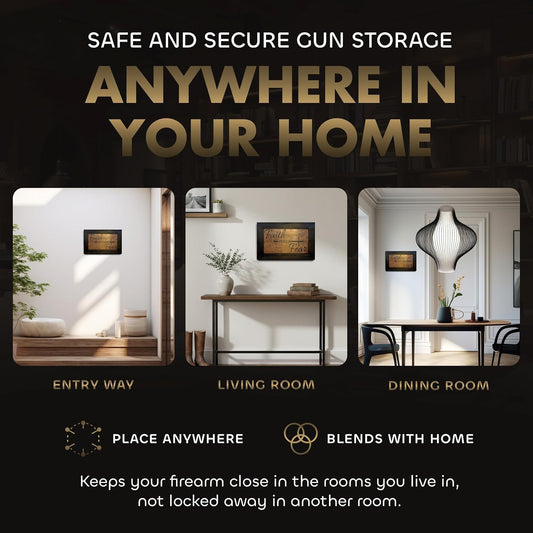Bellewood Designs - Faith Over Fear Wall-Mounted Secure Gun Cabinet