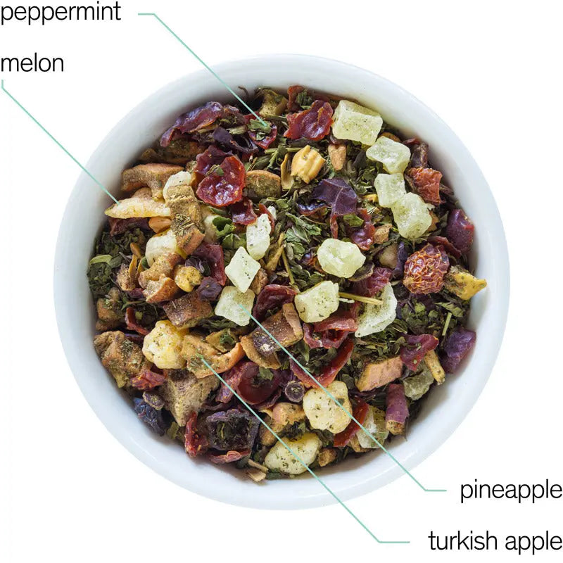 August Uncommon Tea Capri - Honeydew Melon Mint Tea (Caffeine Free)