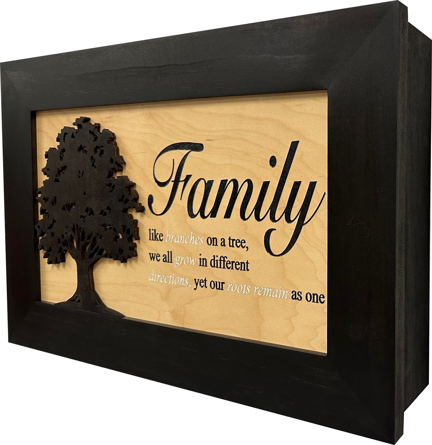 Bellewood Designs - Secured Gun Storage Cabinet with Family Branches (Black)