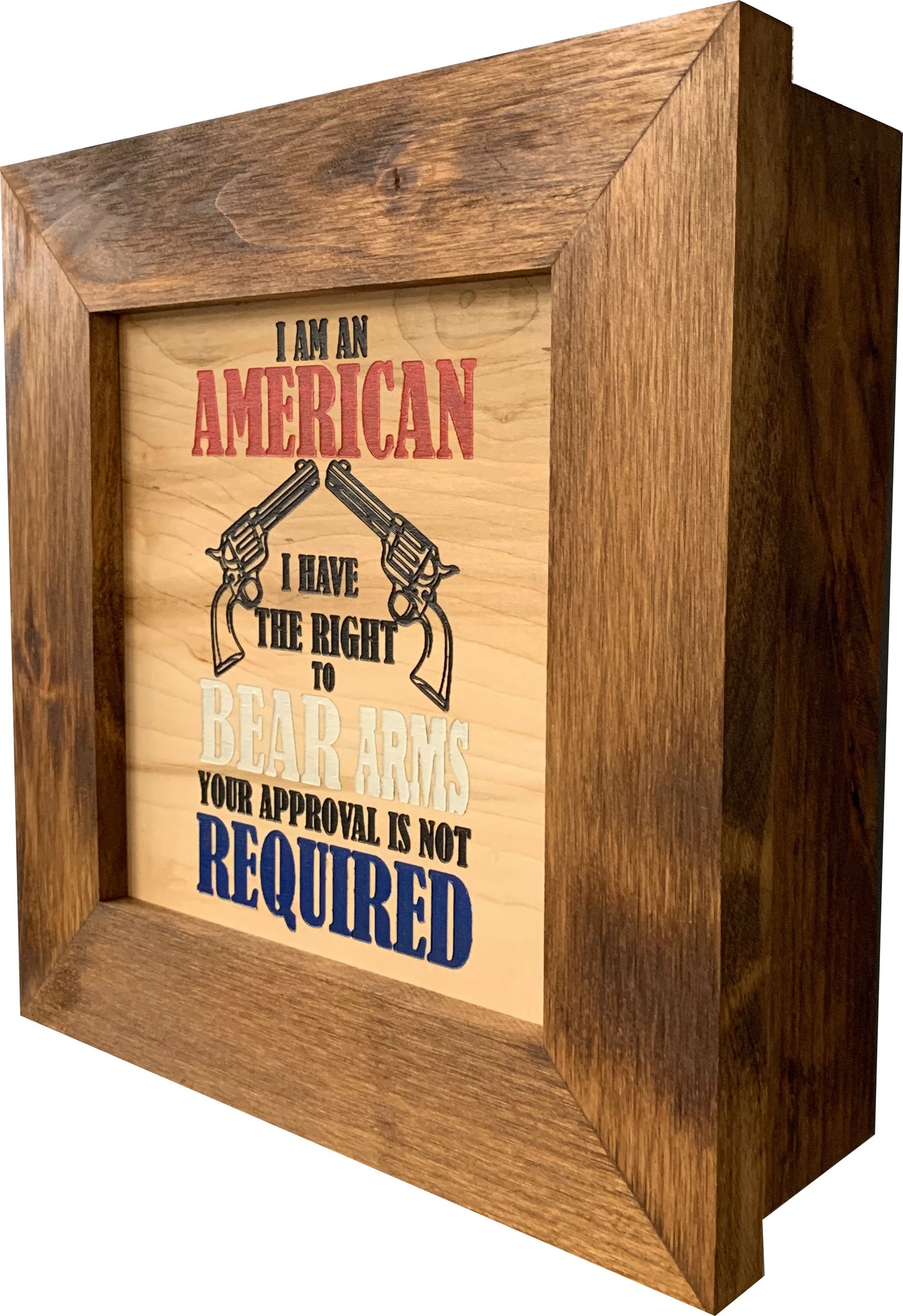 Bellewood Designs - Patriotic 2nd Amendment I Have The Right To Bear Arms Hidden Gun Storage Firearm Concealment Wall Decor