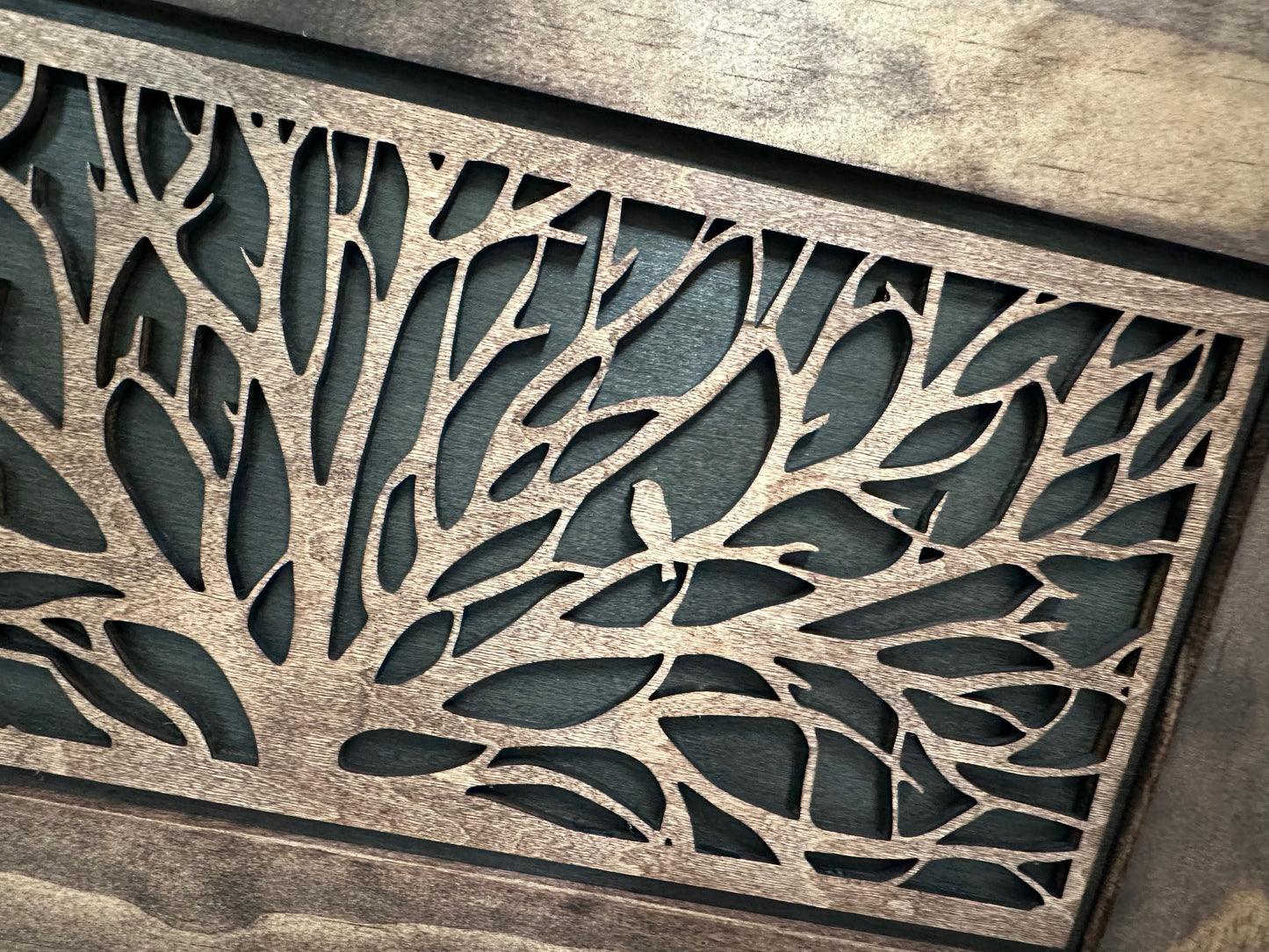Bellewood Designs - Wood Gun Cabinet Birds In A Tree Wall Decoration - Hidden Gun Safe To Securely Store Your Gun In Plain Sight