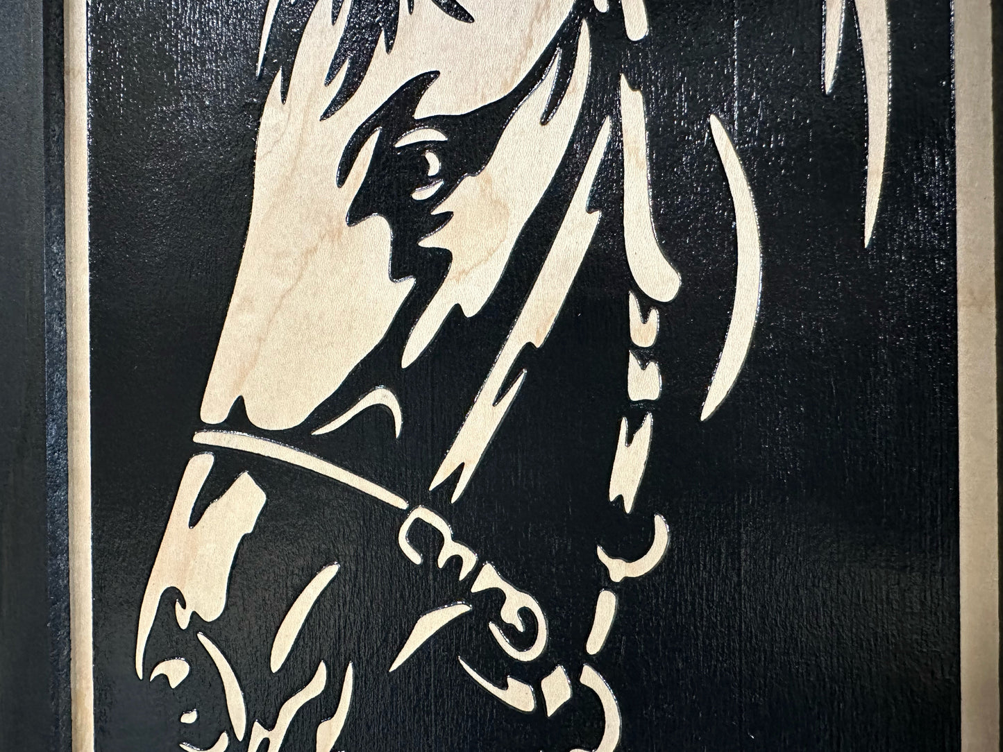 Bellewood Designs - Hidden Gun Safe Black Horse Wall Art Decoration