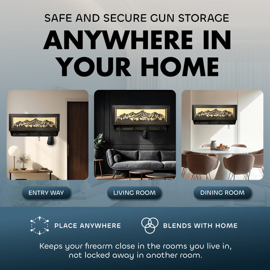 Bellewood Designs - Mountain Scene Concealed Gun Storage Coat, Key, Bag Storage