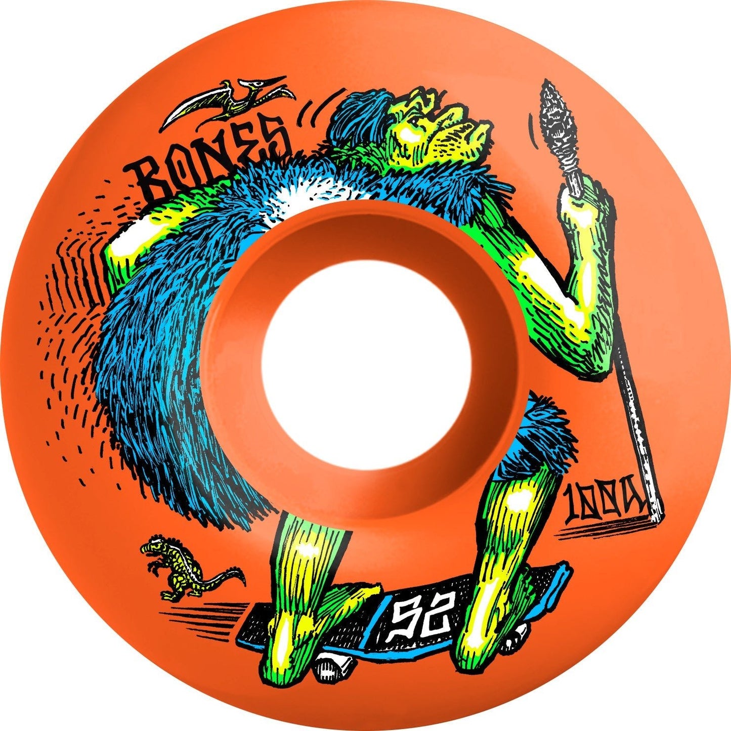 Bones OG Formula NEONderthal V4 Wide 52mm 100a Wheels - Orange (Set of 4) - Angler's Pro Tackle & Outdoors